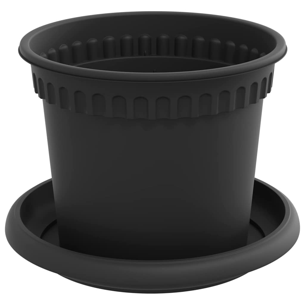 vidaXL Γλάστρες φυτών 24 pcs Μαύρο Ø 12,5 x 10 εκ Πλαστικό
