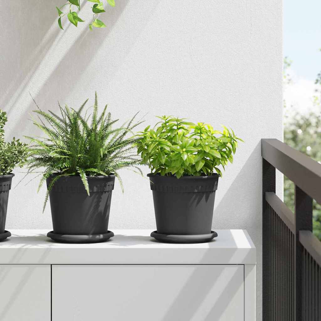 vidaXL Γλάστρες φυτών 24 pcs Μαύρο Ø 17 x 14 εκ Πλαστικό
