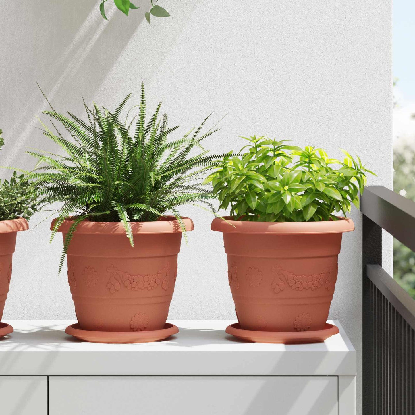 vidaXL Γλάστρες φυτών 6 pcs Κεραμιδί Ø 26 x 21.5 εκ Πλαστικό