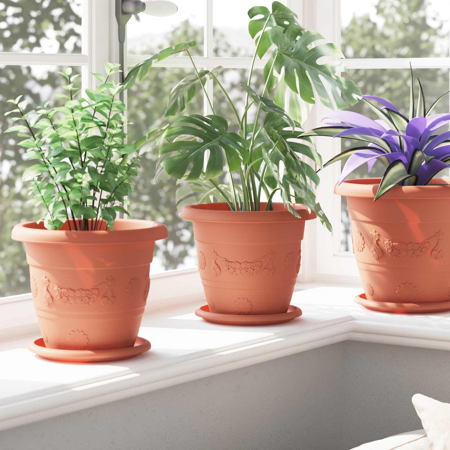 vidaXL Γλάστρες φυτών 6 pcs Κεραμιδί Ø 26 x 21.5 εκ Πλαστικό
