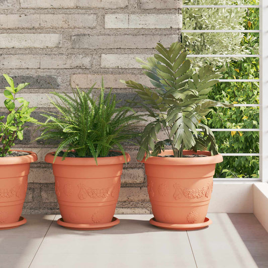 vidaXL Γλάστρες φυτών 6 pcs Κεραμιδί Ø 26 x 21.5 εκ Πλαστικό