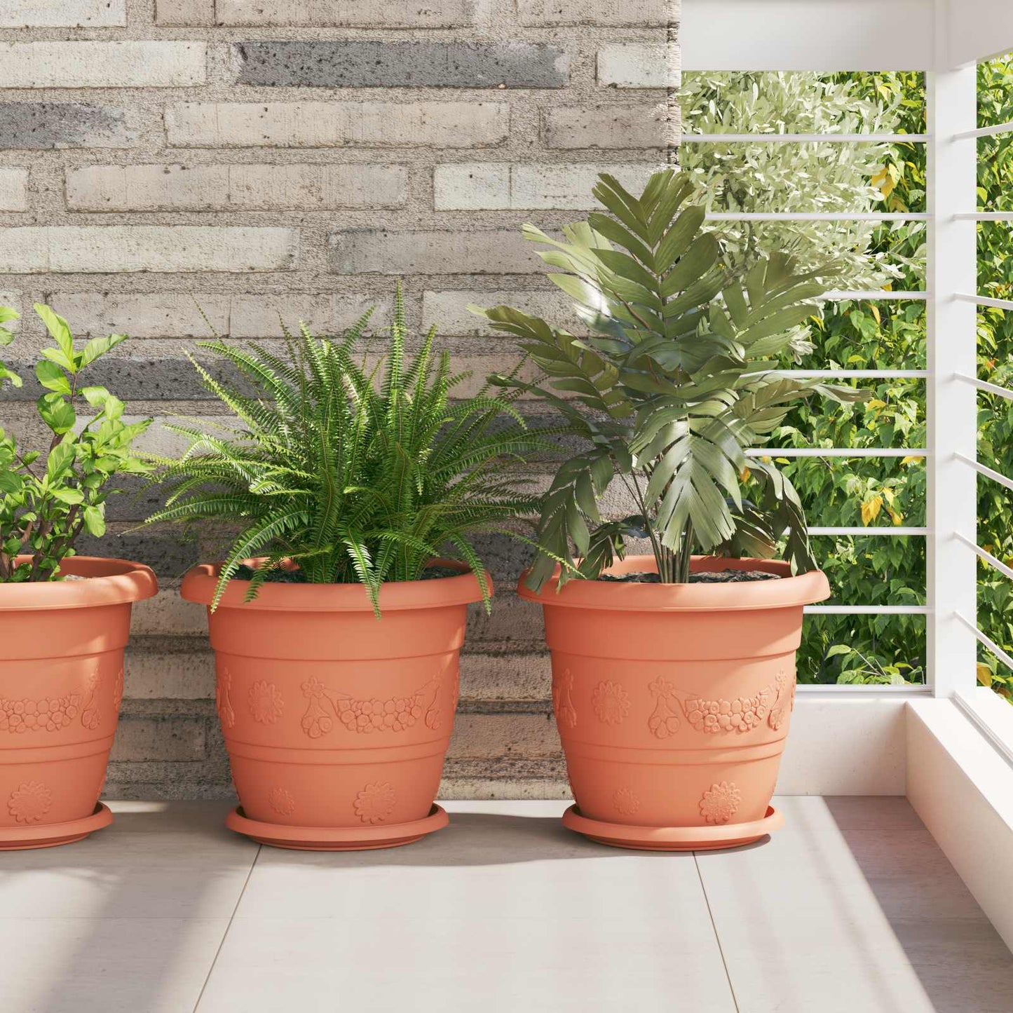 vidaXL Γλάστρες φυτών 6 pcs Κεραμιδί Ø 26 x 21.5 εκ Πλαστικό