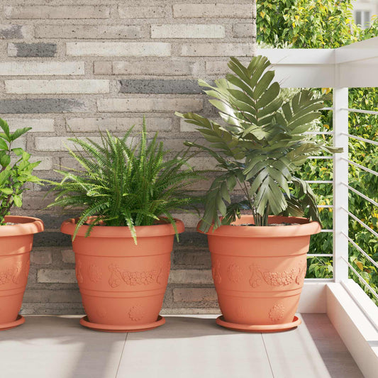 vidaXL Γλάστρες φυτών 6 pcs Κεραμιδί Ø 26 x 21.5 εκ Πλαστικό