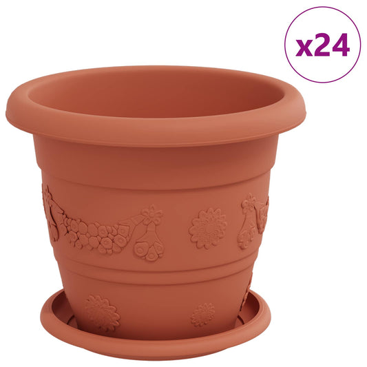 vidaXL Γλάστρες φυτών 24 pcs Κεραμιδί Ø 26 x 21.5 εκ Πλαστικό