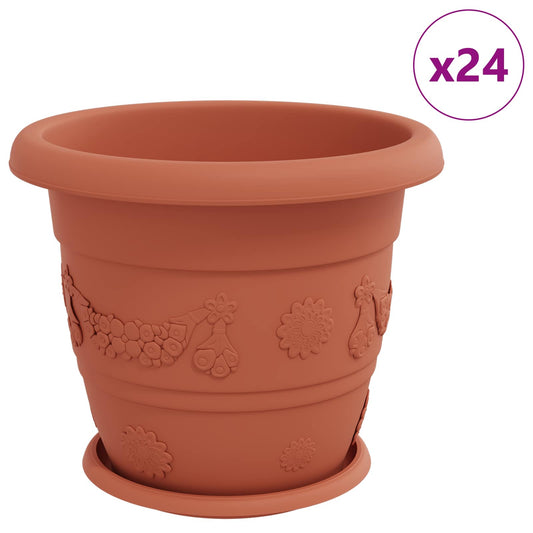 vidaXL Γλάστρες φυτών 24 pcs Κεραμιδί Ø 34 x 28 εκ Πλαστικό