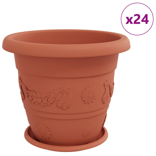 vidaXL Γλάστρες φυτών 24 pcs Κεραμιδί Ø 39 x 32 εκ Πλαστικό