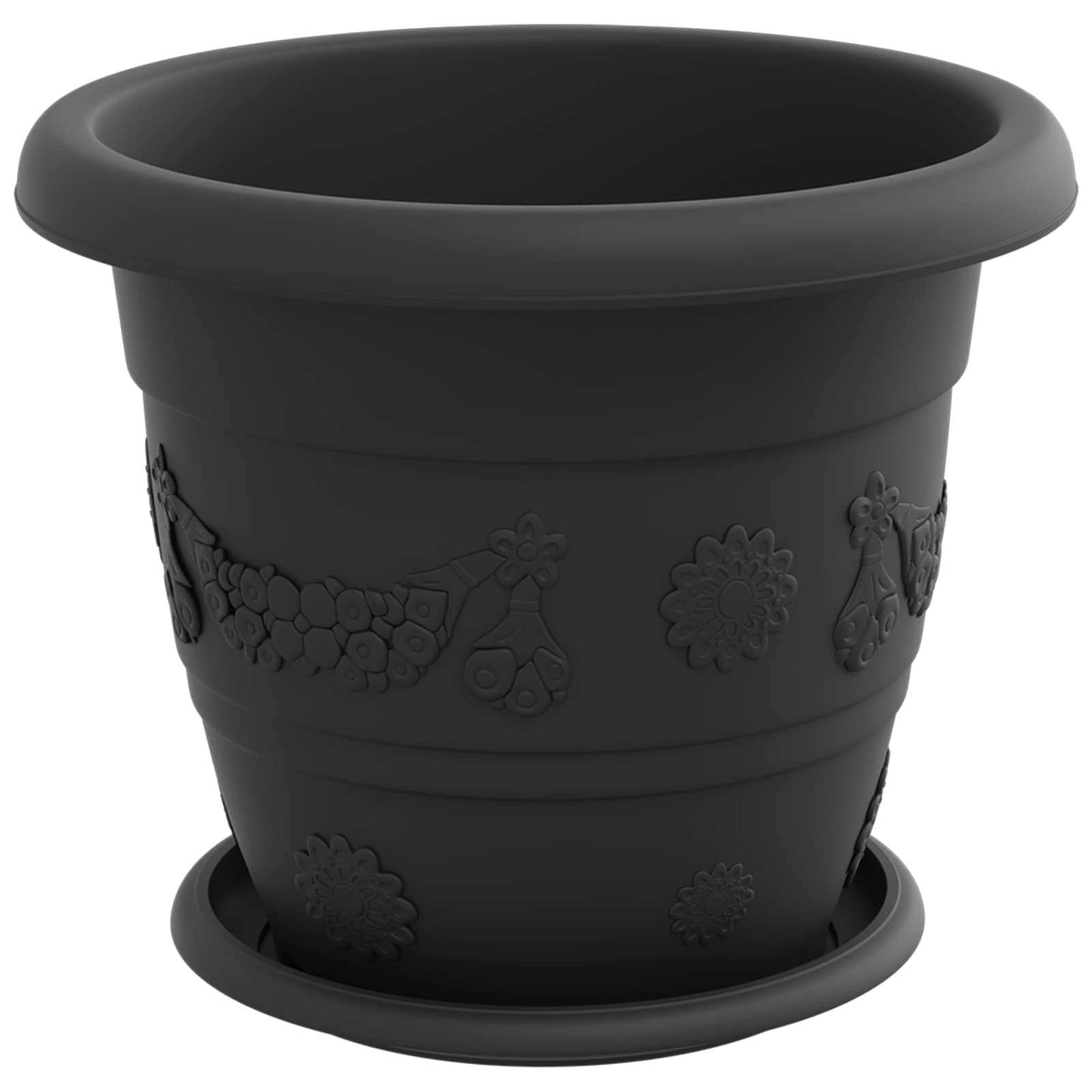 vidaXL Γλάστρες φυτών 24 pcs Μαύρο Ø 26 x 21.5 εκ Πλαστικό