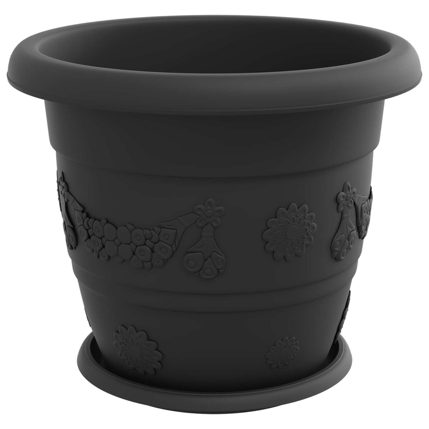 vidaXL Γλάστρες φυτών 24 pcs Μαύρο Ø 34 x 28 εκ Πλαστικό