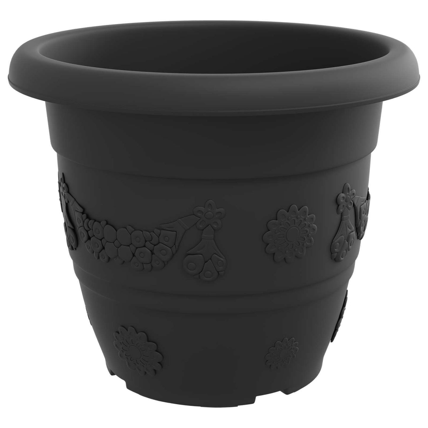 vidaXL Γλάστρες φυτών 24 pcs Μαύρο Ø 34 x 28 εκ Πλαστικό