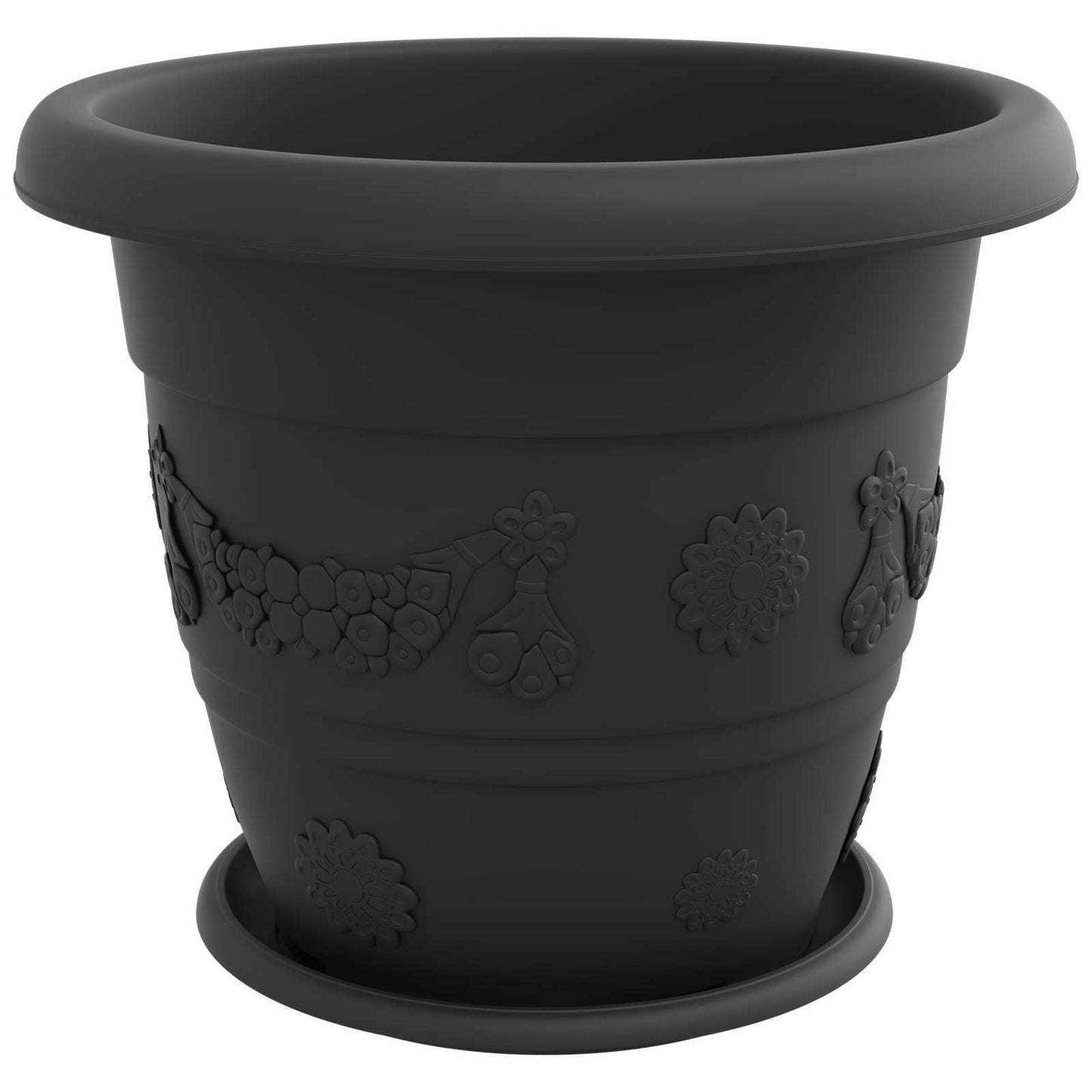 vidaXL Γλάστρες φυτών 24 pcs Μαύρο Ø 39 x 32 εκ Πλαστικό