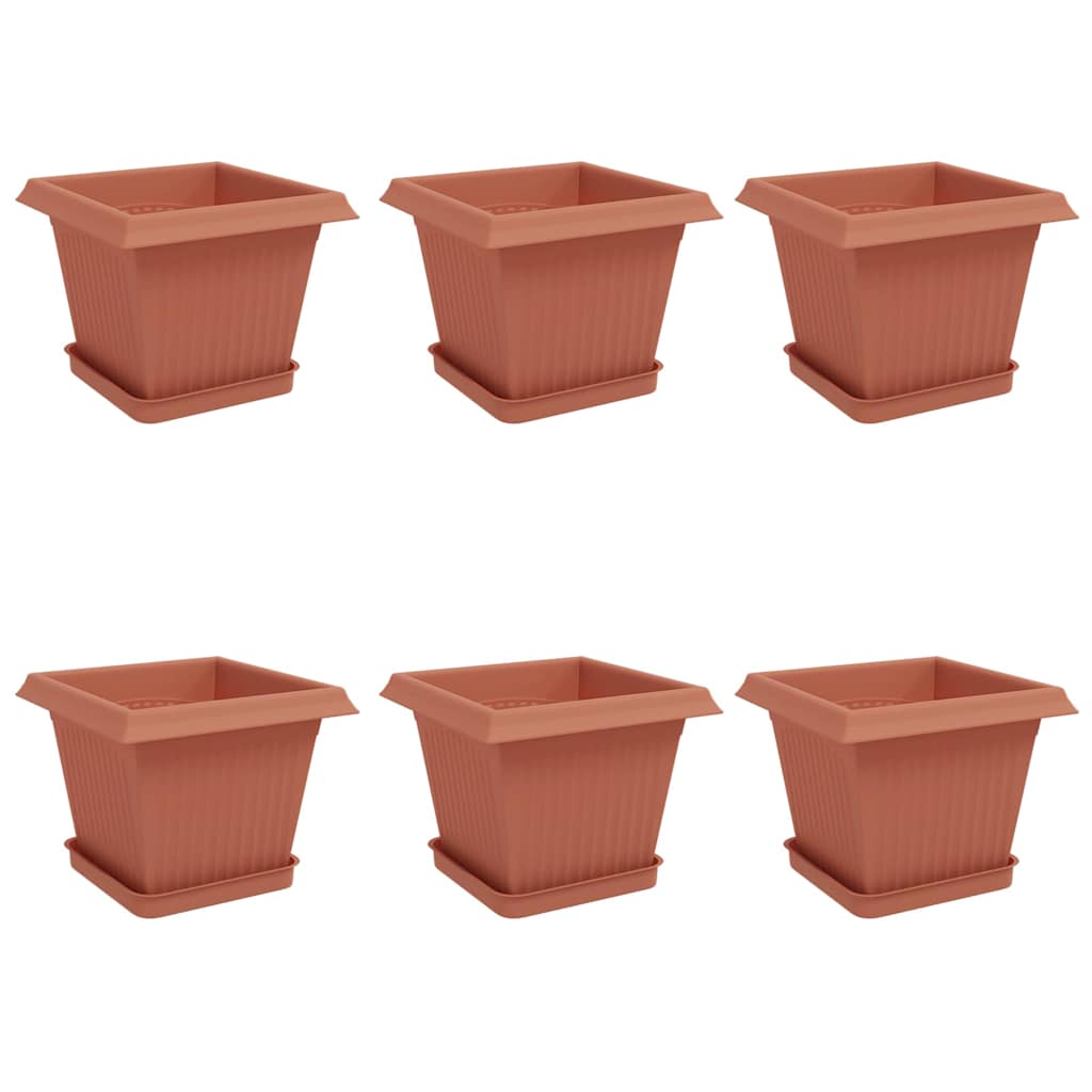 vidaXL Γλάστρες φυτών 6 pcs Κεραμιδί 20 x 20 x 16 εκ Πλαστικό