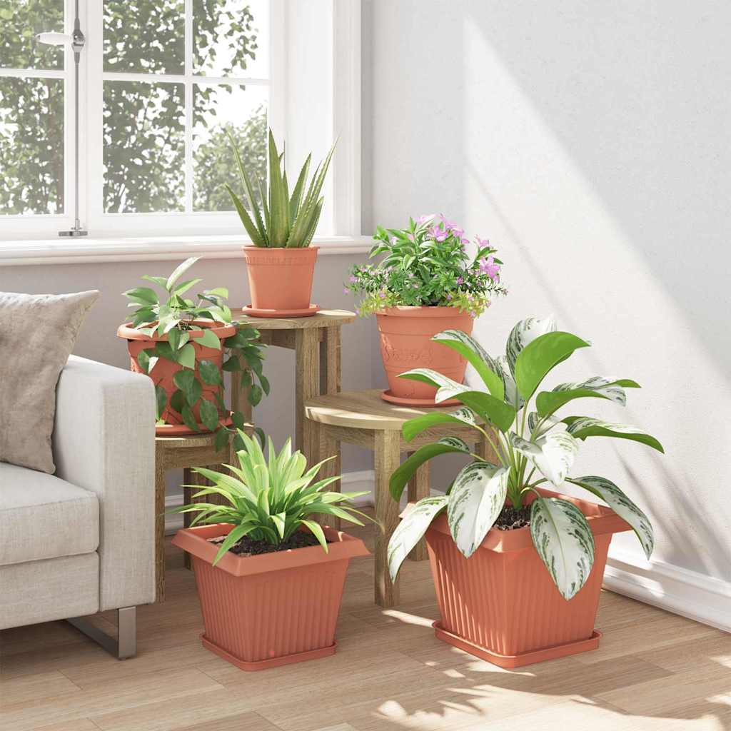 vidaXL Γλάστρες φυτών 6 pcs Κεραμιδί 28,5 x 28,5 x 22 εκ Πλαστικό