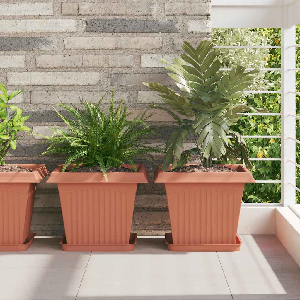 vidaXL Γλάστρες φυτών 6 pcs Κεραμιδί 33 x 33 x 26 εκ Πλαστικό