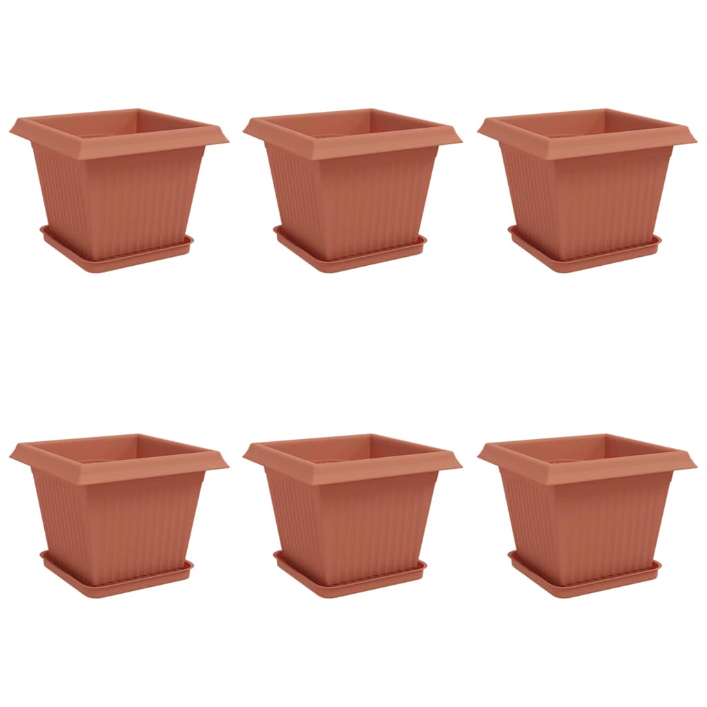 vidaXL Γλάστρες φυτών 6 pcs Κεραμιδί 33 x 33 x 26 εκ Πλαστικό