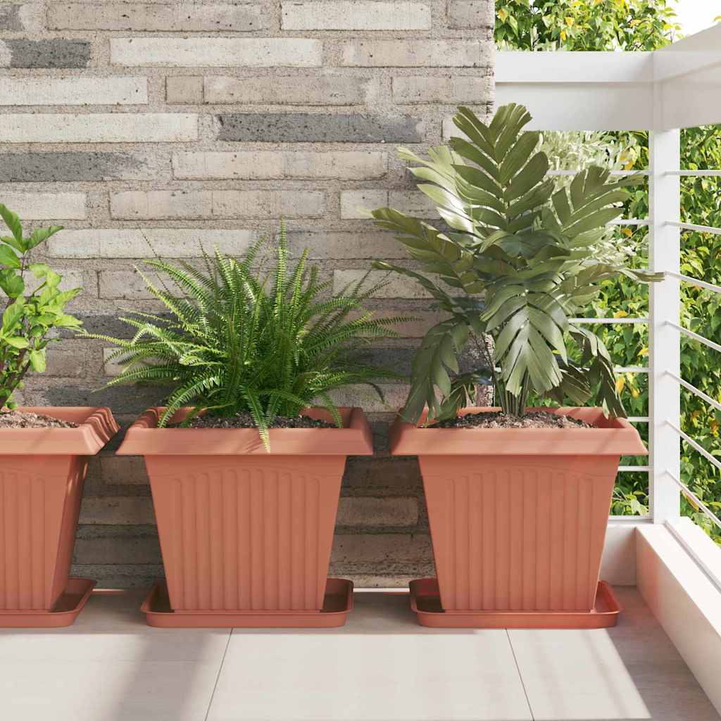 vidaXL Γλάστρες φυτών 6 pcs Κεραμιδί 38 x 38 x 30 εκ Πλαστικό