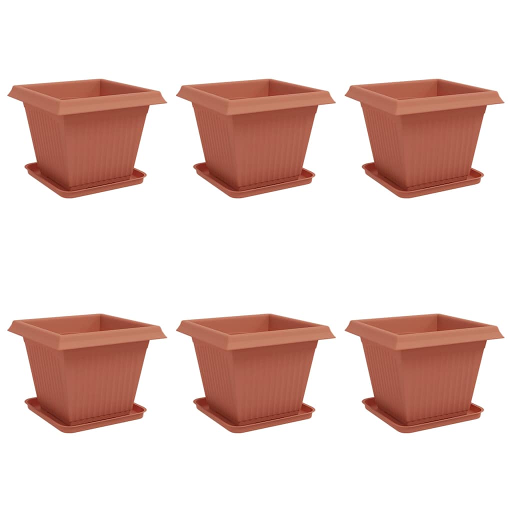 vidaXL Γλάστρες φυτών 6 pcs Κεραμιδί 38 x 38 x 30 εκ Πλαστικό