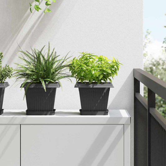 vidaXL Γλάστρες φυτών 6 pcs Μαύρο 20 x 20 x 16 εκ Πλαστικό