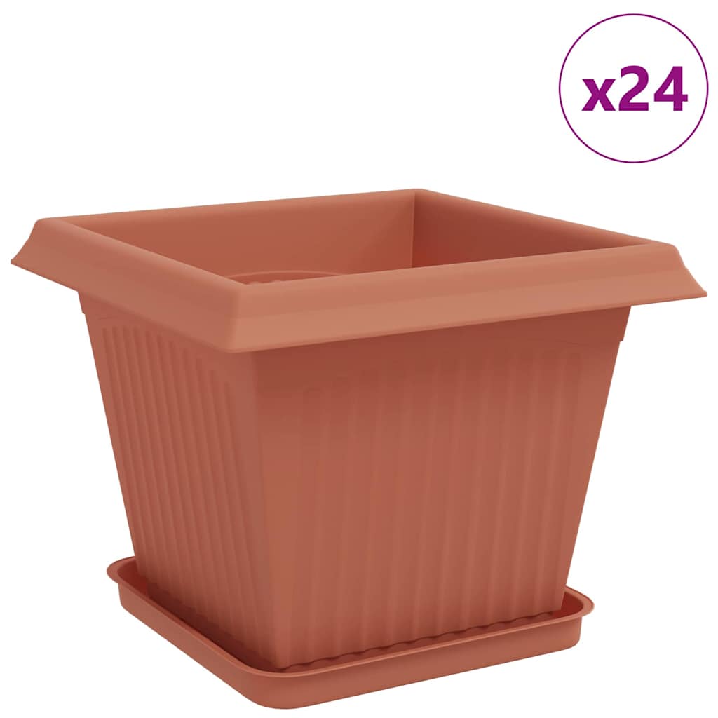 vidaXL Γλάστρες φυτών 24 pcs Κεραμιδί 33 x 33 x 26 εκ Πλαστικό