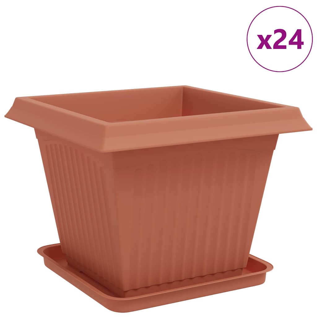 vidaXL Γλάστρες φυτών 24 pcs Κεραμιδί 43 x 43 x 33,5 εκ Πλαστικό