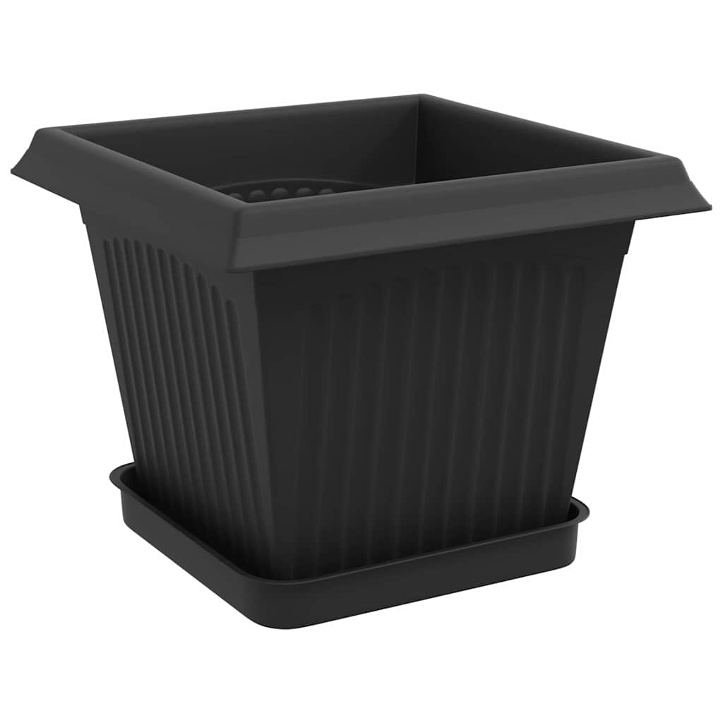 vidaXL Γλάστρες φυτών 24 pcs Μαύρο 20 x 20 x 16 εκ Πλαστικό