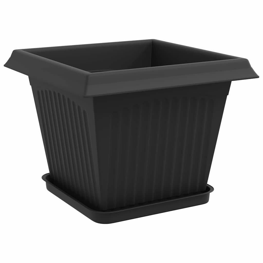 vidaXL Γλάστρες φυτών 24 pcs Μαύρο 28,5 x 28,5 x 22 εκ Πλαστικό