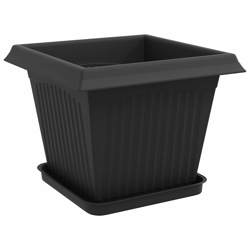 vidaXL Γλάστρες φυτών 24 pcs Μαύρο 33 x 33 x 26 εκ Πλαστικό