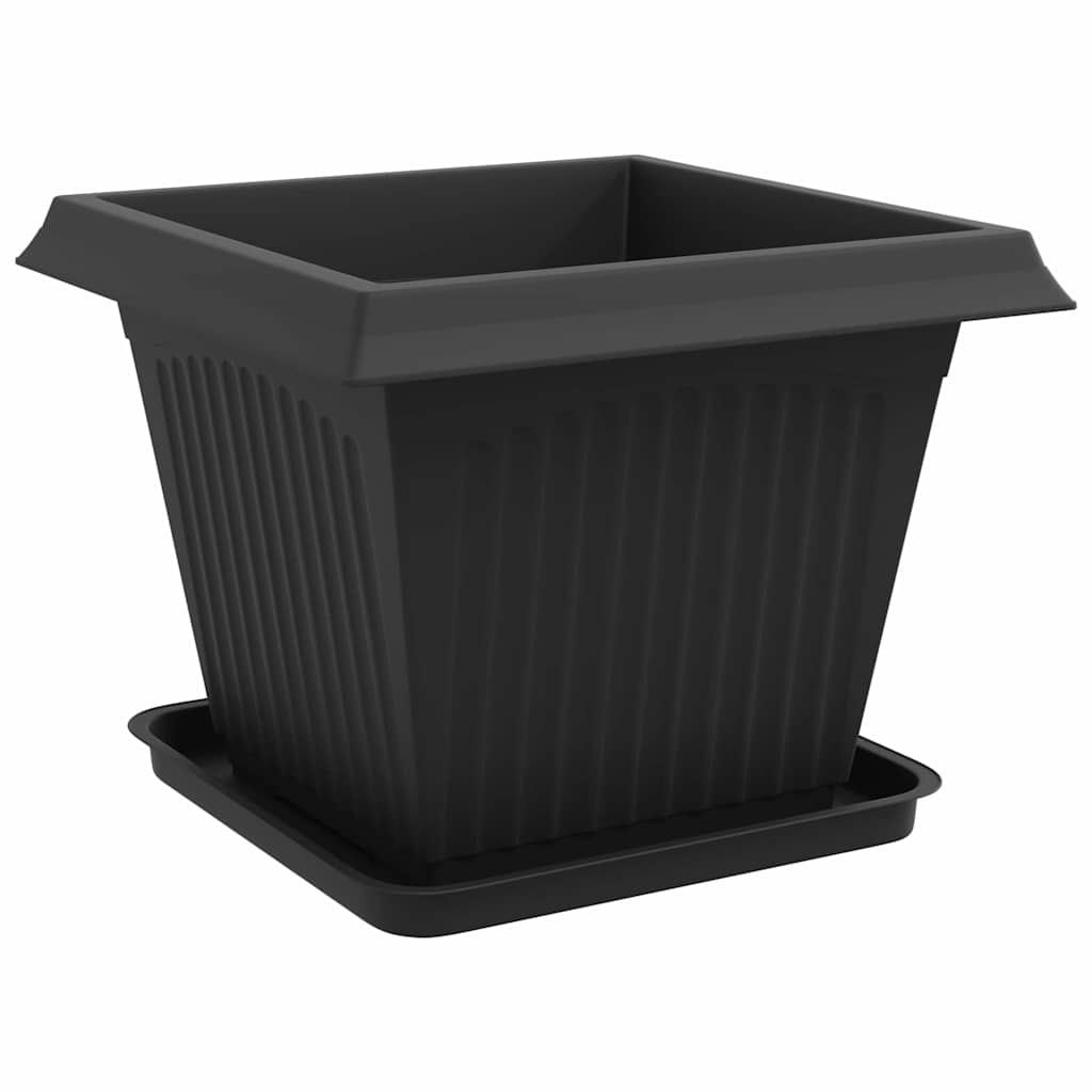 vidaXL Γλάστρες φυτών 24 pcs Μαύρο 43 x 43 x 33,5 εκ Πλαστικό