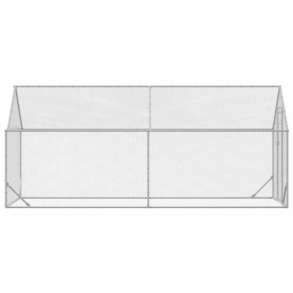 vidaXL Κλουβί για κότες Ασημί 400x170x177εκ Επικαλυμμένος Χάλυβας