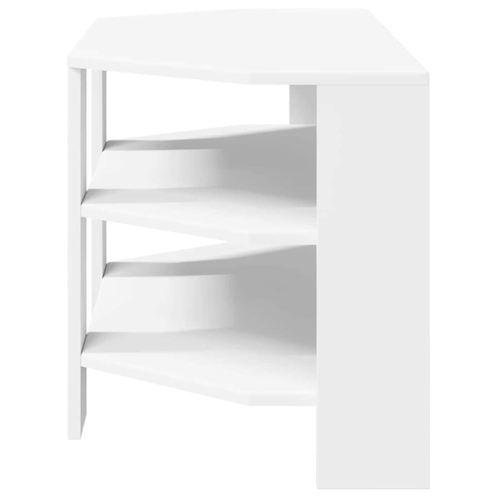 vidaXL ΓωνιακήΒάσηΤηλεόρασης 102x40,5x45εκ Λευκό Επεξεργασμένο Ξύλο