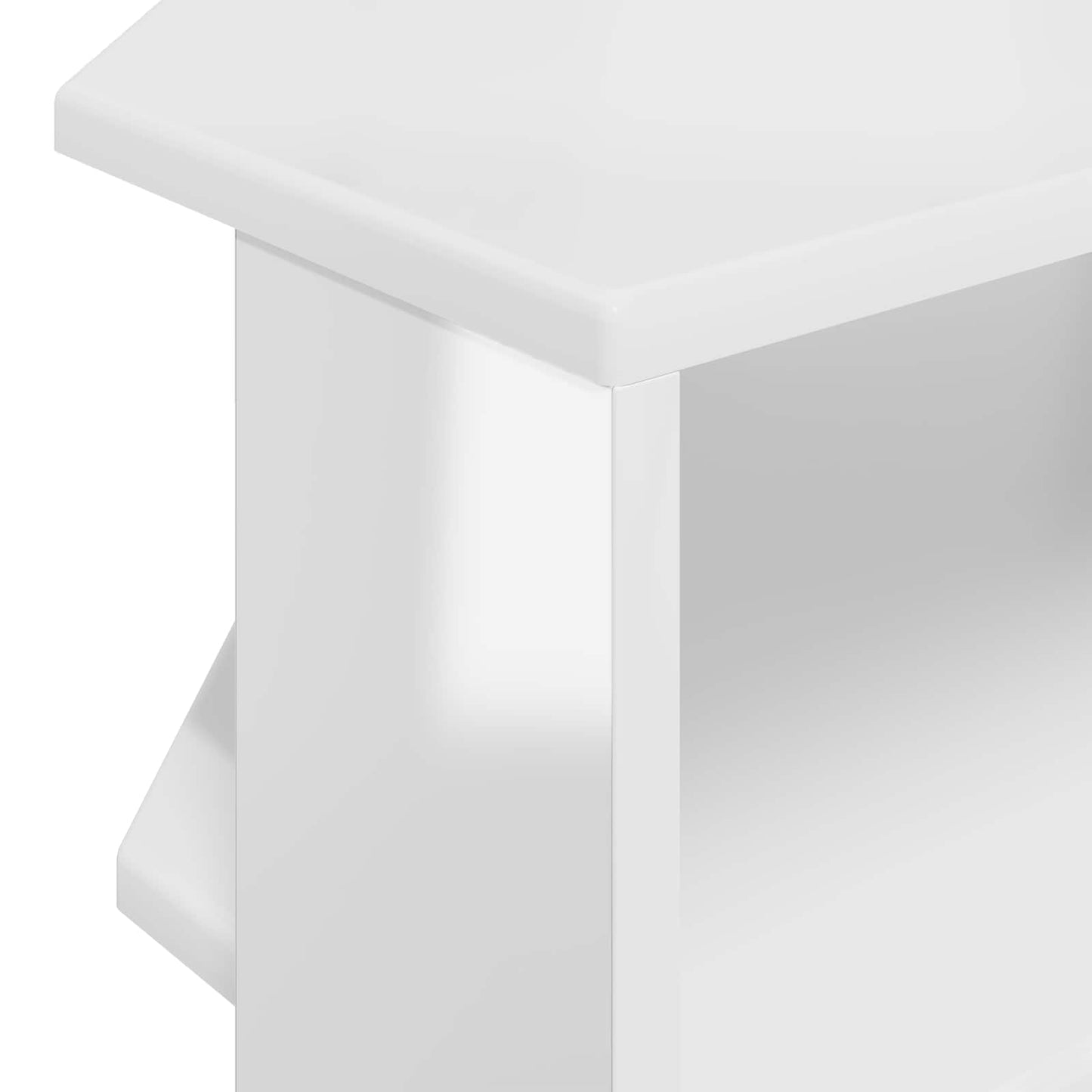 vidaXL ΓωνιακήΒάσηΤηλεόρασης 102x40,5x45εκ Υψηλή γυαλιστερή Λευκή