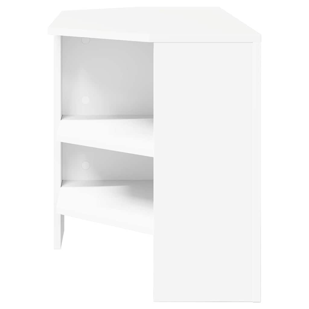 vidaXL ΓωνιακήΒάσηΤηλεόρασης Λευκό 102 x 40,5 x 45 εκ