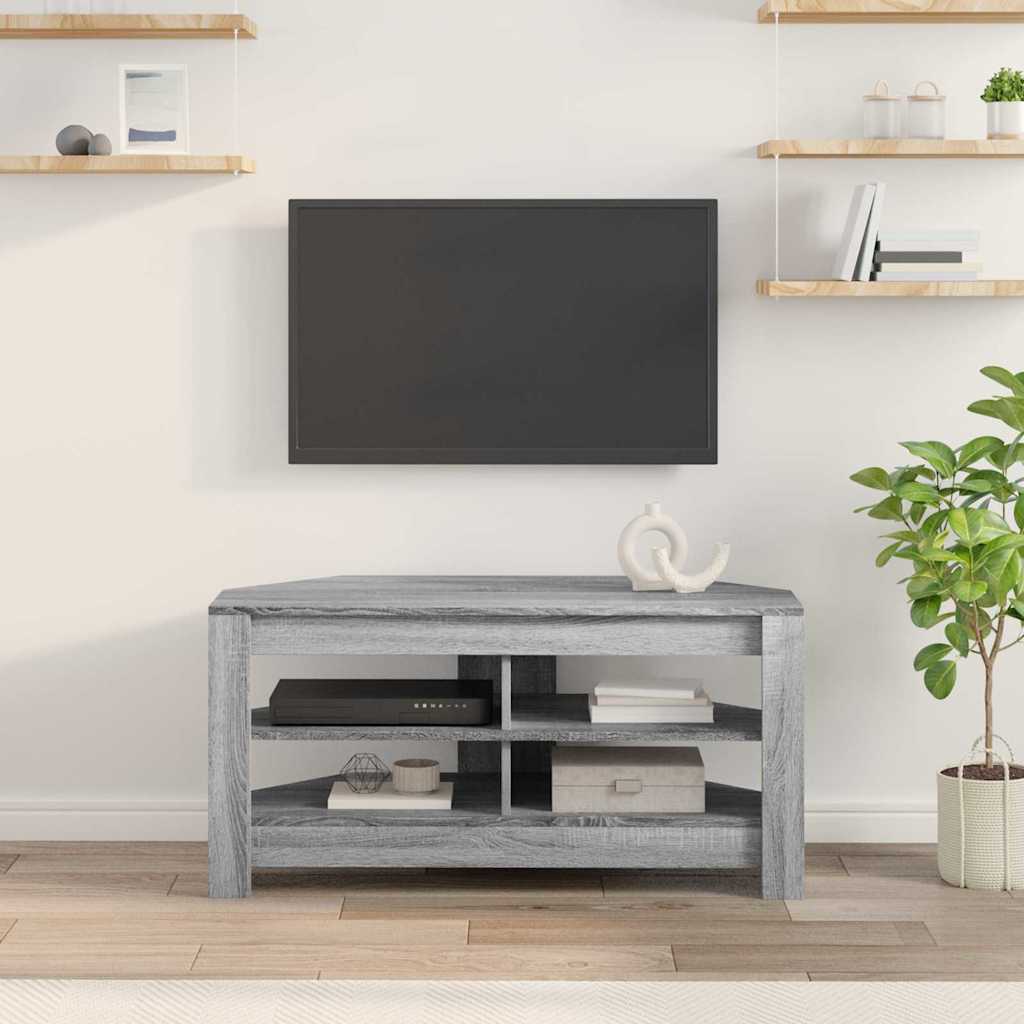 vidaXL ΓωνιακήΒάσηΤηλεόρασης 102 x 40,5 x 45 εκ Γκρίζο Σονομα