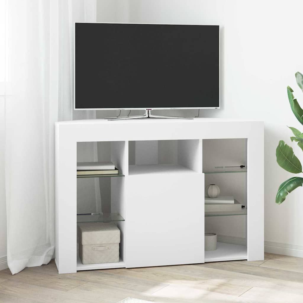 vidaXL Γωνιακός LED Τηλεοπτικός Κάμπινγκ 100x40x68εκ. Λευκό
