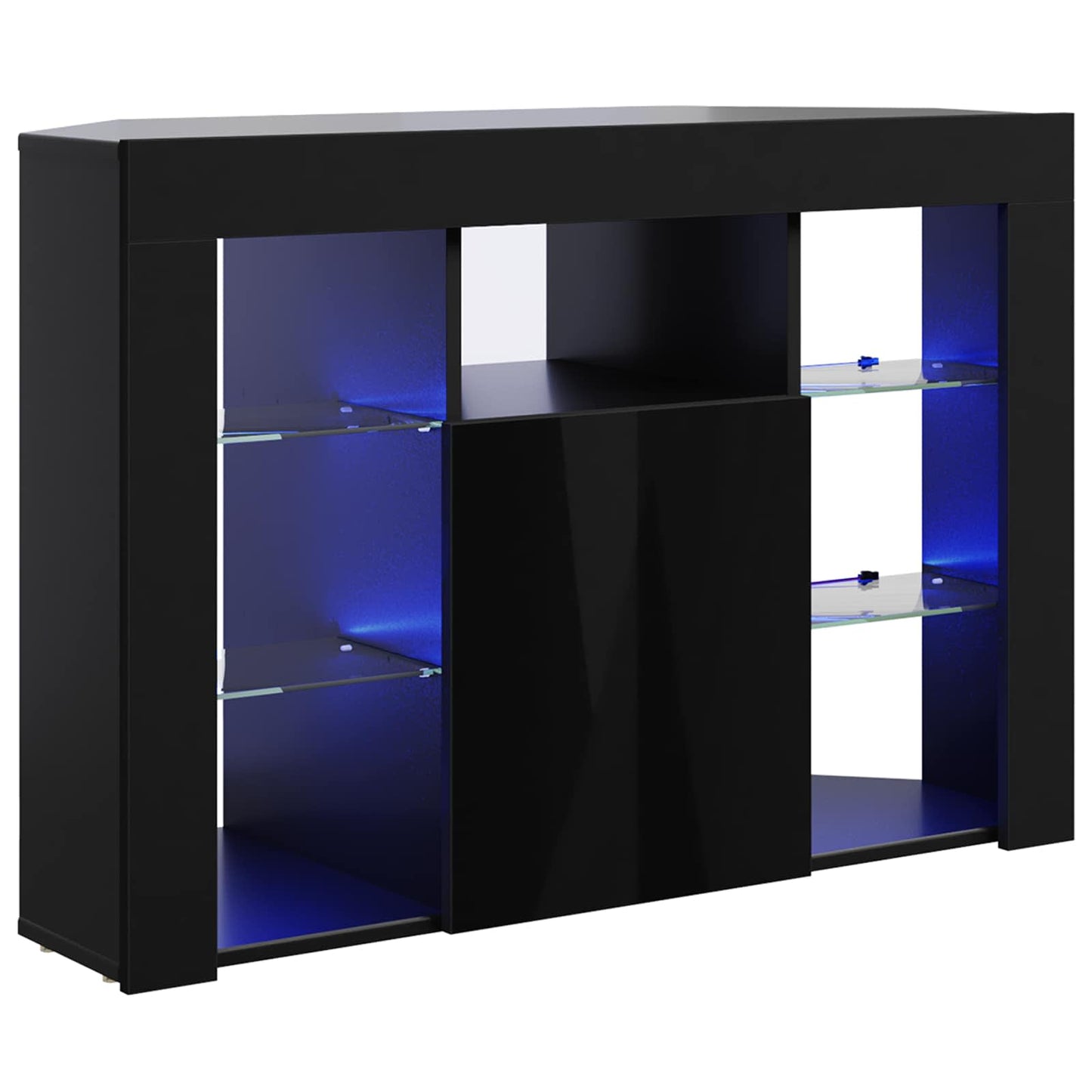 vidaXL Γωνιακός LED Τηλεοπτικός Κάμπινγκ 100x40x68εκ. Μαύρο