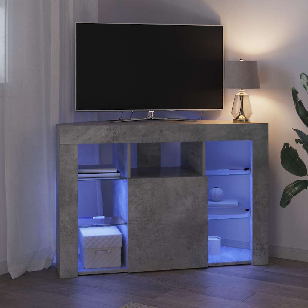 vidaXL Γωνιακός LED Τηλεοπτικός Κάμπινγκ 100x40x68εκ. Σκυρόδεμα Γκρι