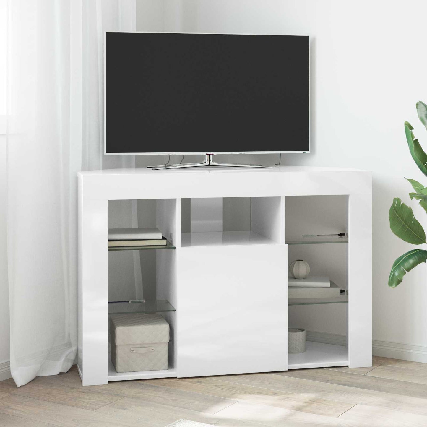 vidaXL Γωνιακός LED Τηλεοπτικός Κάμπινγκ 100x40x68εκ.
