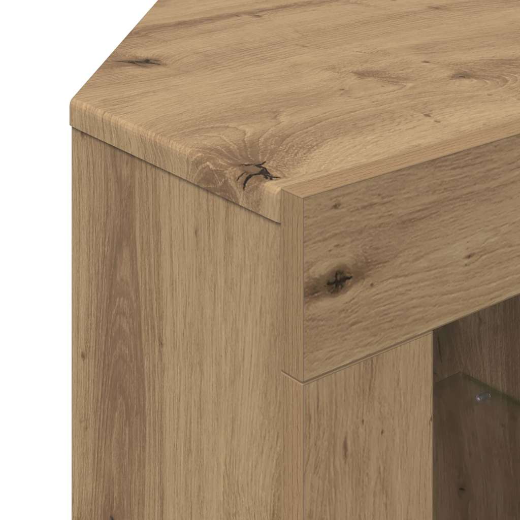 vidaXL Γωνιακός LED Τηλεοπτικός Κάμπινγκ 100x40x68εκ. Artisan Oak