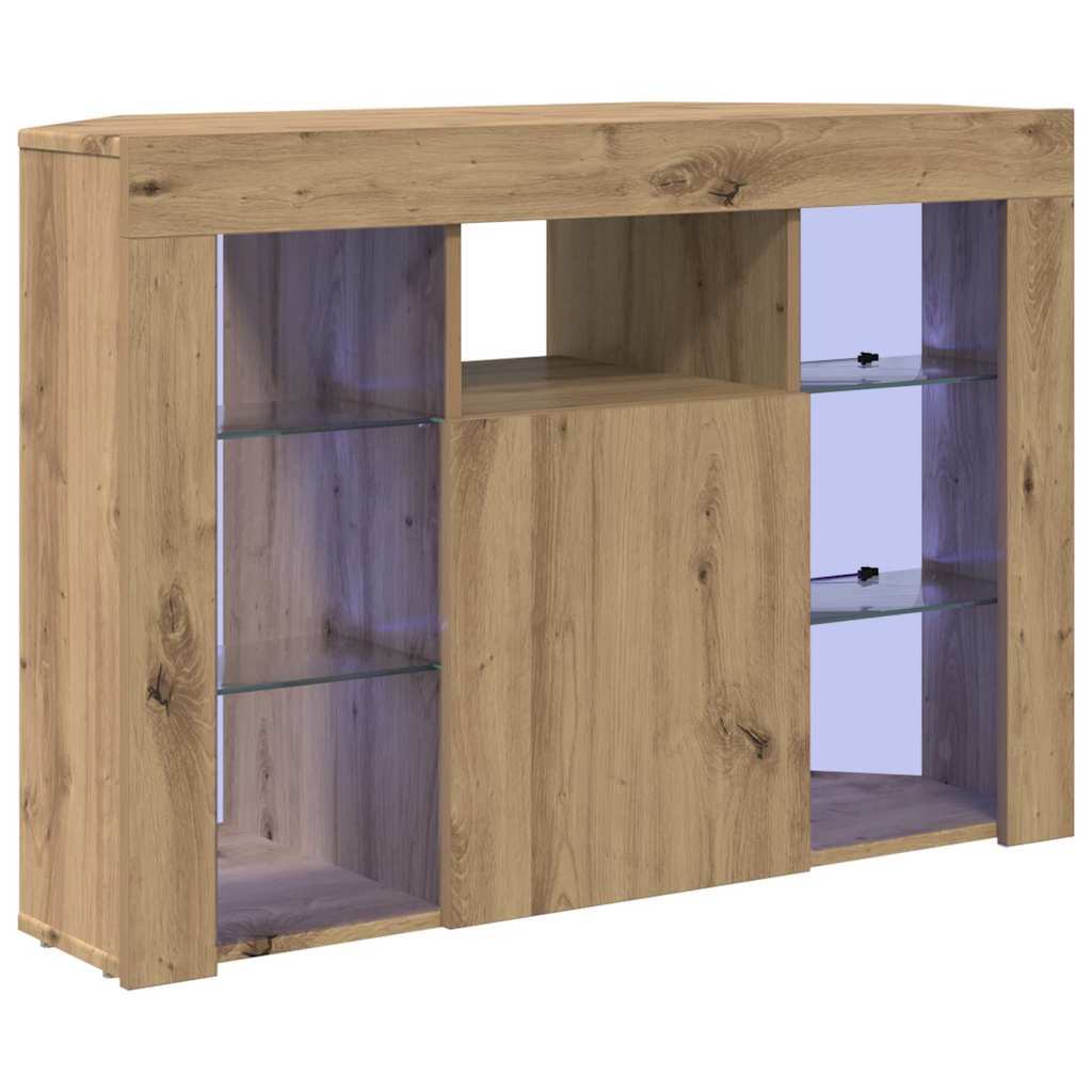 vidaXL Γωνιακός LED Τηλεοπτικός Κάμπινγκ 100x40x68εκ. Artisan Oak