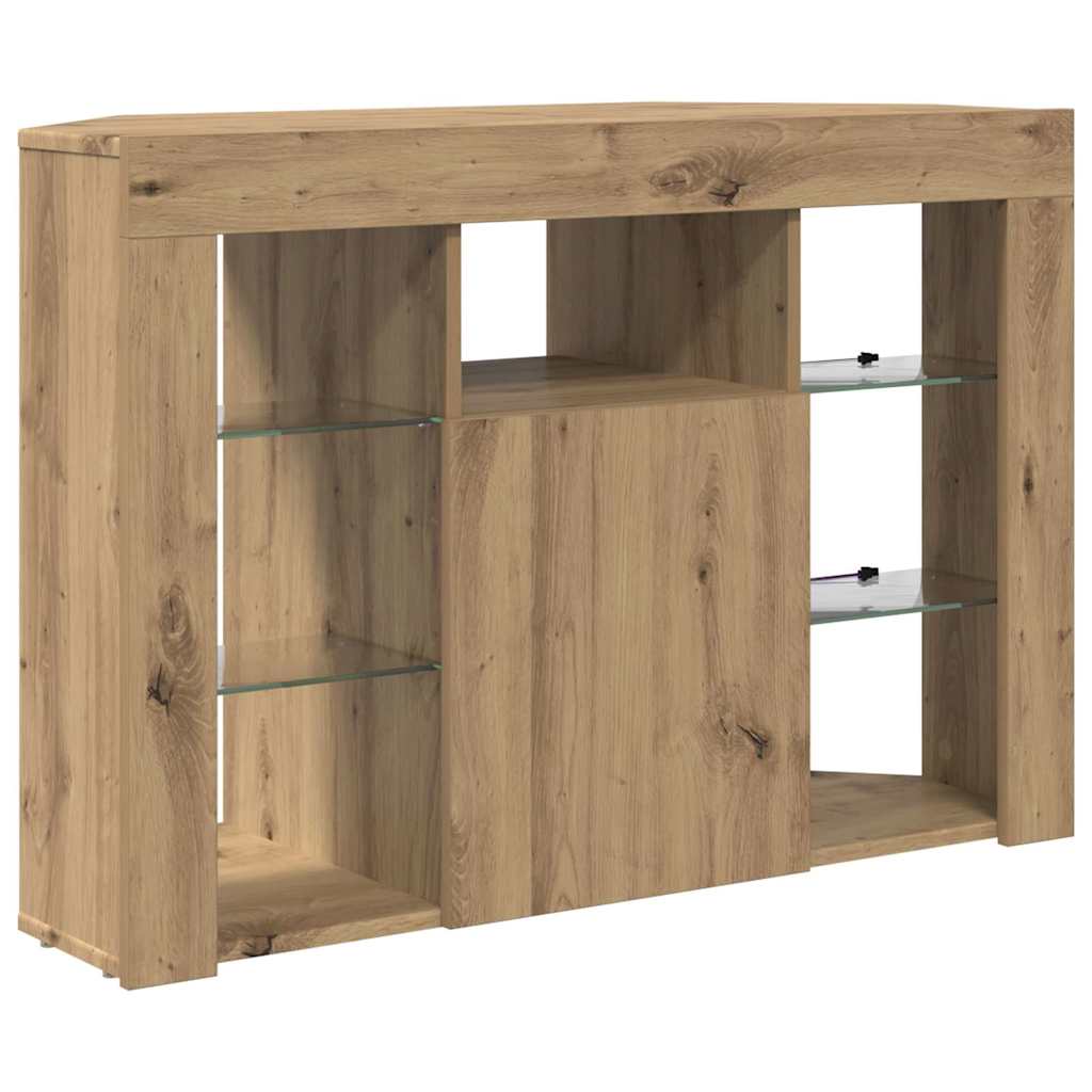 vidaXL Γωνιακός LED Τηλεοπτικός Κάμπινγκ 100x40x68εκ. Artisan Oak
