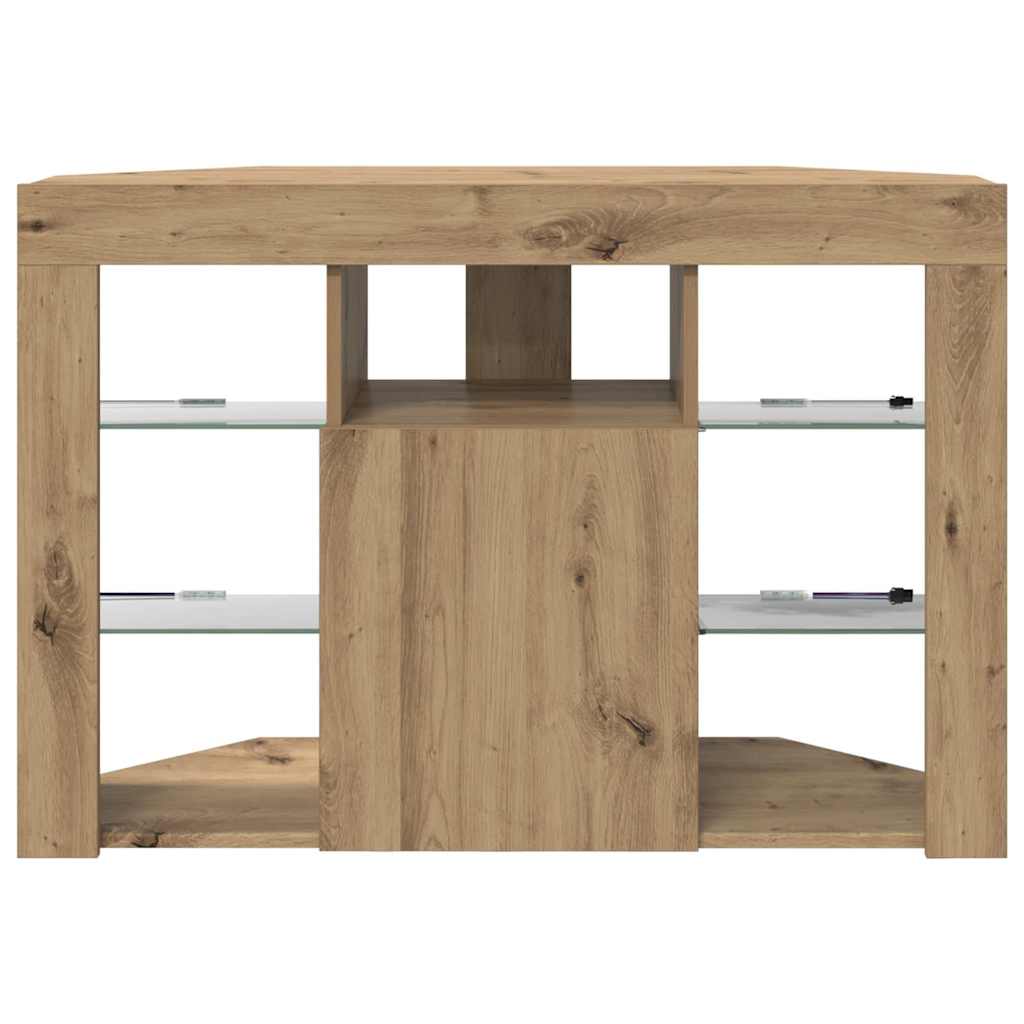 vidaXL Γωνιακός LED Τηλεοπτικός Κάμπινγκ 100x40x68εκ. Artisan Oak