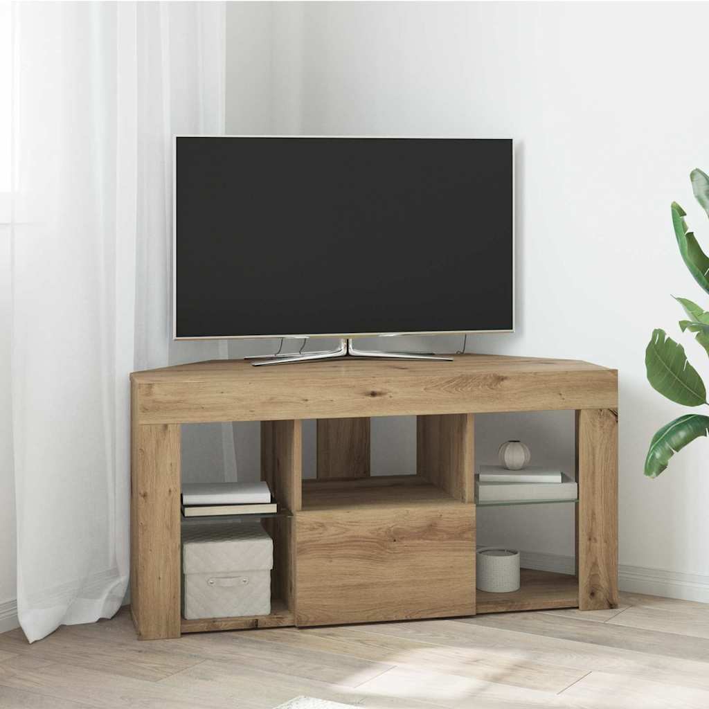 vidaXL Γωνιακός LED Τηλεοπτικός Κάμπινγκ 100 x 40 x 50 cm Artisan Oak