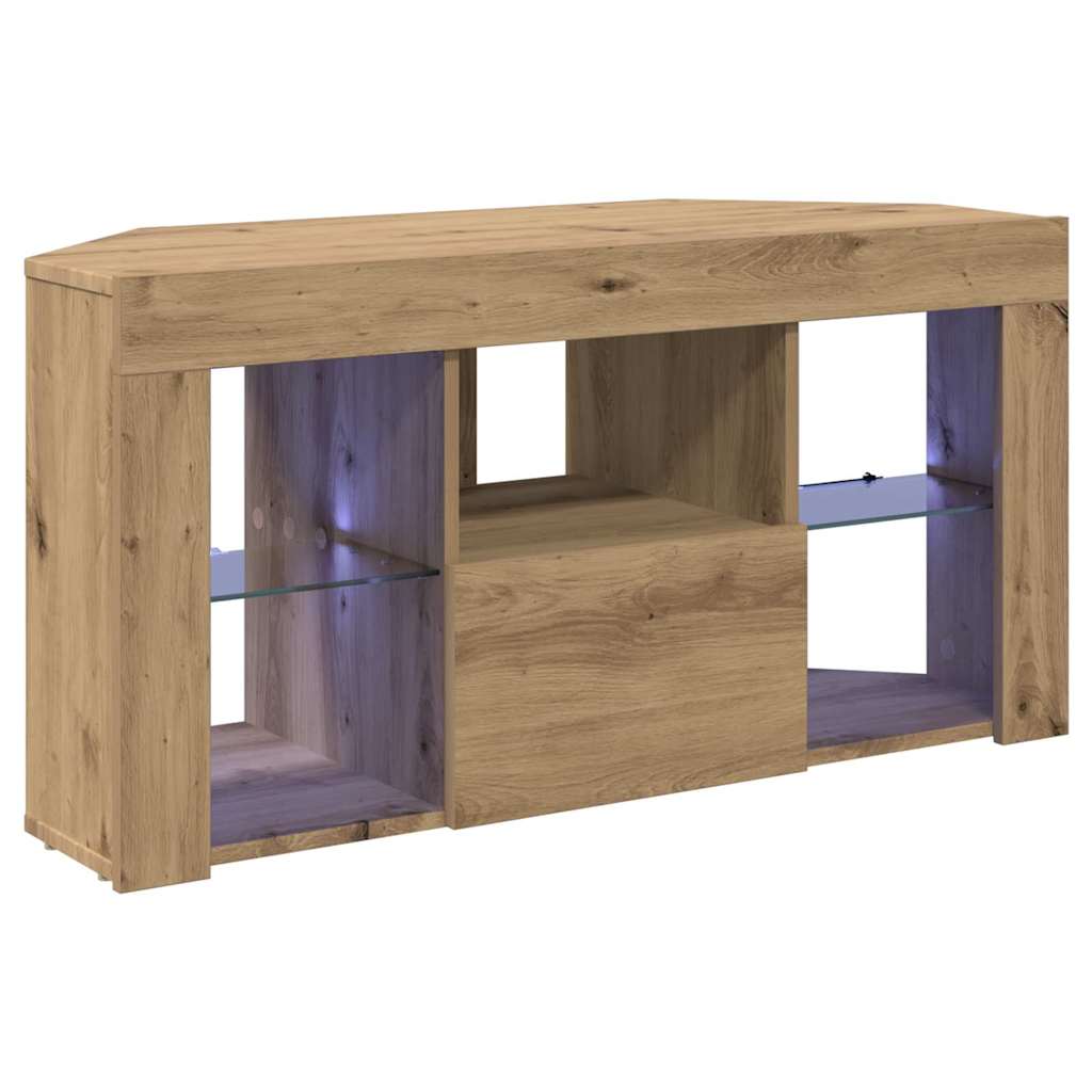 vidaXL Γωνιακός LED Τηλεοπτικός Κάμπινγκ 100 x 40 x 50 cm Artisan Oak