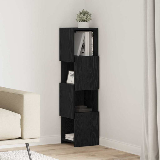 vidaXL Γωνιακό Ντουλάπι Μαύρη Οξυά 25,5x25x102εκ Επεξεργασμένο ξύλο