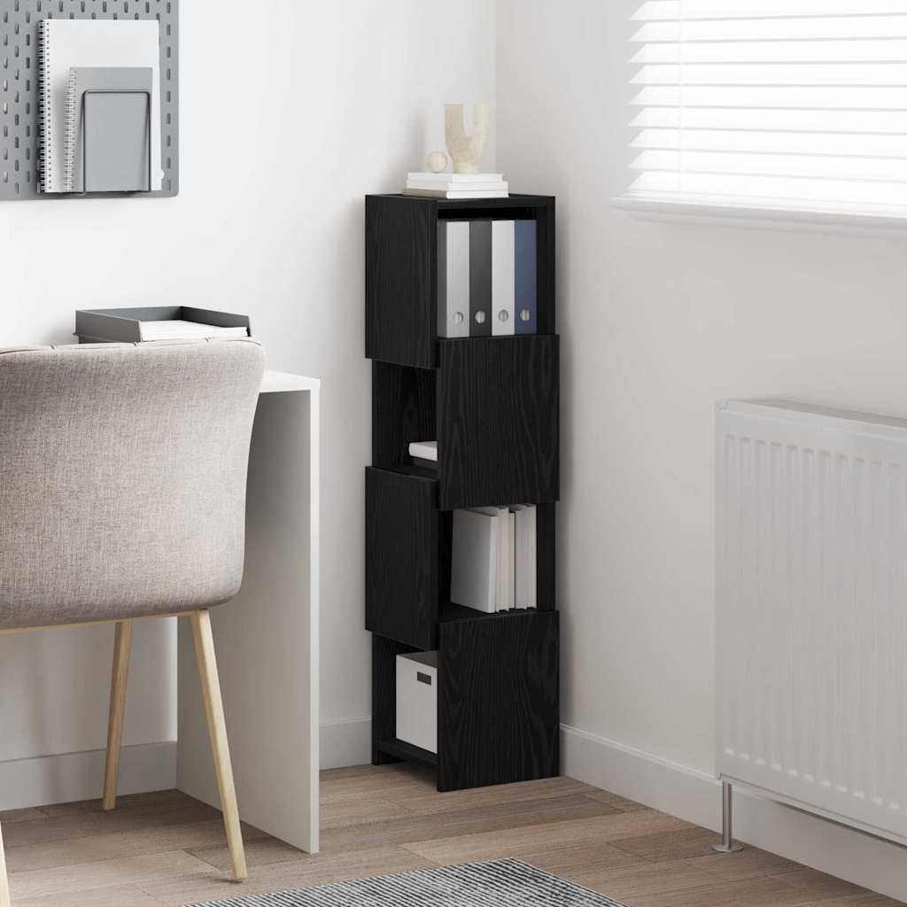vidaXL Γωνιακό Ντουλάπι Μαύρη Οξυά 25,5x25x102εκ Επεξεργασμένο ξύλο