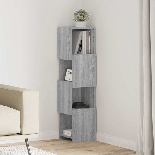 vidaXL Γωνιακό Ντουλάπι Γκρίζο Σονομα 25,5x25x102εκ Επεξεργασμένο ξύλο