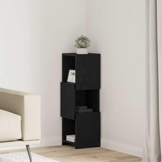 vidaXL Γωνιακό Ντουλάπι Μαύρη Οξυά 25,5x25x80εκ Επεξεργασμένο ξύλο