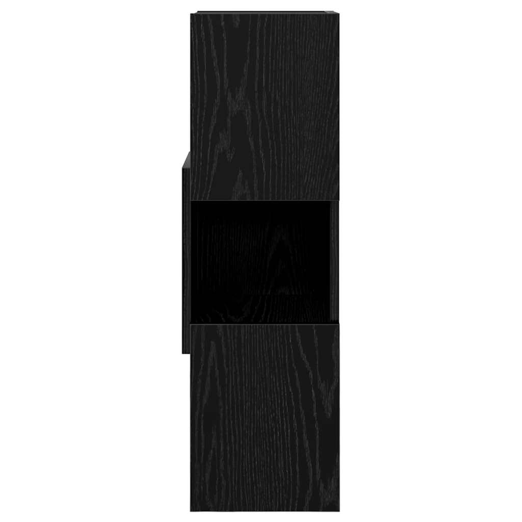 vidaXL Γωνιακό Ντουλάπι Μαύρη Οξυά 25,5x25x80εκ Επεξεργασμένο ξύλο