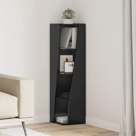 vidaXL Γωνιακό Ντουλάπι 27,5x27x102εκ Επεξεργασμένο Ξύλο Μαύρο