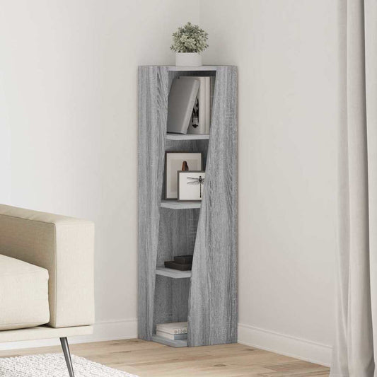vidaXL Γωνιακό Ντουλάπι Γκρίζο Σονομα 27,5x27x102εκ Επεξεργασμένο ξύλο