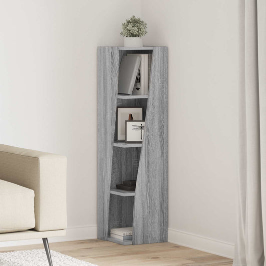 vidaXL Γωνιακό Ντουλάπι Γκρίζο Σονομα 27,5x27x102εκ Επεξεργασμένο ξύλο